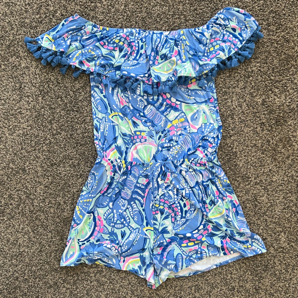 Lilly Pulitzer Blue Casual Romper SIZE MEDIUM